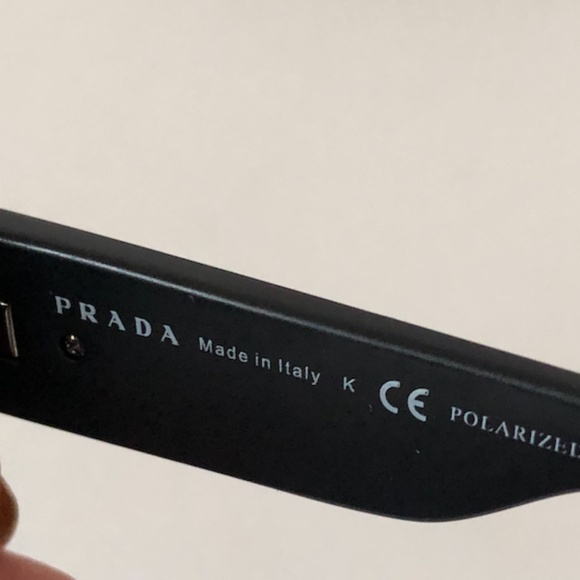 Prada Sunglasses Black Polarized Square Wrap Matte PS08VS SPS 08V 1BO-02G 59mm - Picture 12 of 16